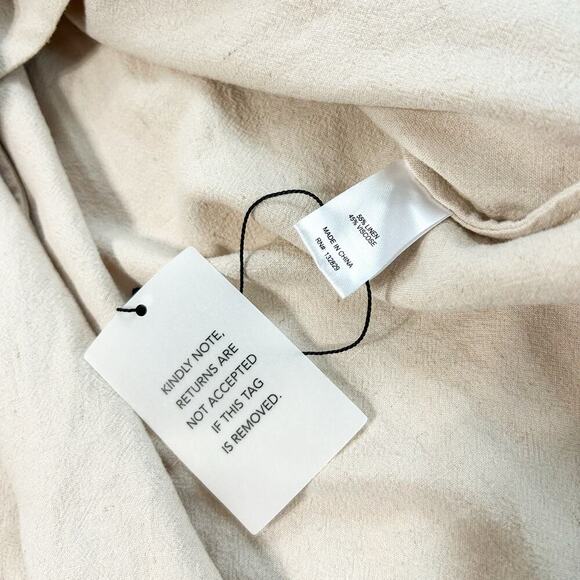 NWT REVOLVE L’Academie The Meadow Linen Wrap Mini Dress Size Small Beige Cream - Picture 8 of 10